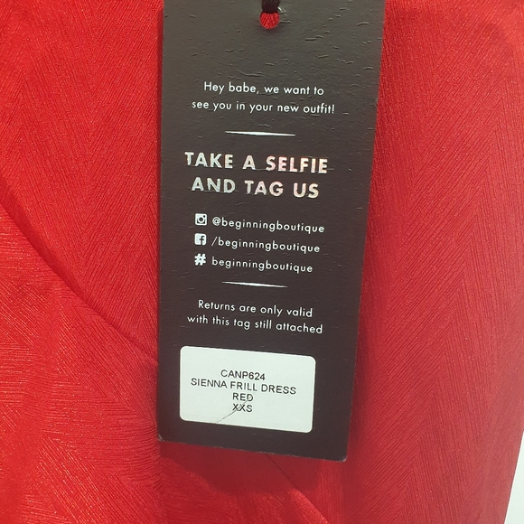 Beginning Boutique size XXS red frill dress - Picture 7 of 10